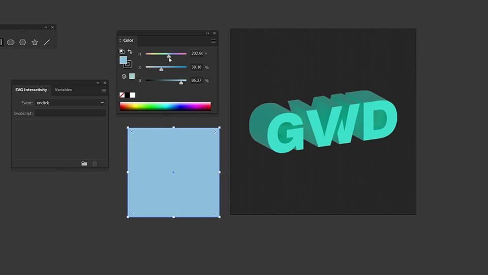 Hue slider in a design tool showing RGB color selection