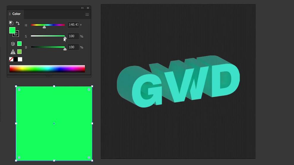 Saturation scale showing color intensity from desaturated to fully saturated